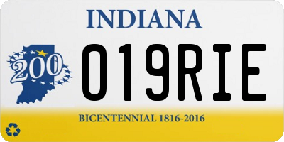 IN license plate 019RIE