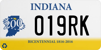 IN license plate 019RK