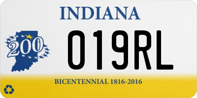 IN license plate 019RL