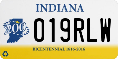 IN license plate 019RLW