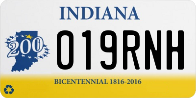 IN license plate 019RNH