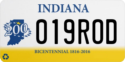 IN license plate 019ROD