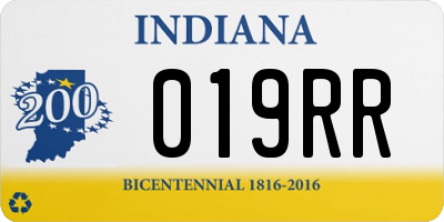 IN license plate 019RR