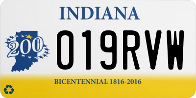 IN license plate 019RVW