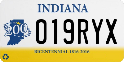 IN license plate 019RYX