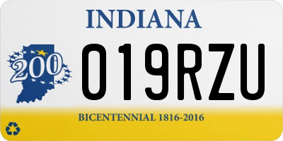 IN license plate 019RZU