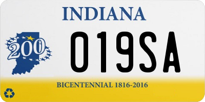 IN license plate 019SA