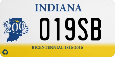 IN license plate 019SB