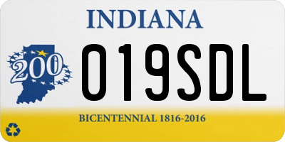 IN license plate 019SDL