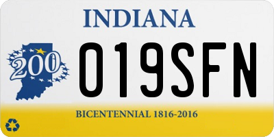 IN license plate 019SFN