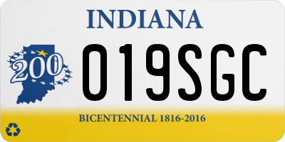 IN license plate 019SGC