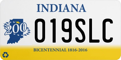 IN license plate 019SLC