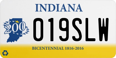 IN license plate 019SLW