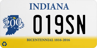 IN license plate 019SN