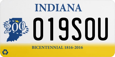 IN license plate 019SOU