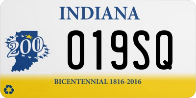 IN license plate 019SQ