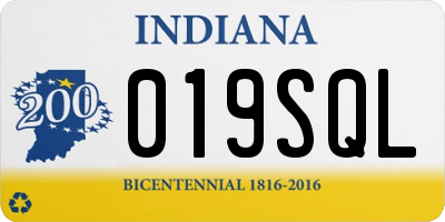 IN license plate 019SQL