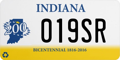 IN license plate 019SR