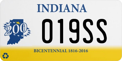 IN license plate 019SS