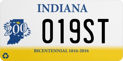 IN license plate 019ST