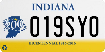 IN license plate 019SYO