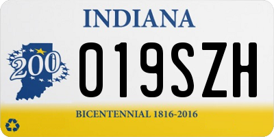 IN license plate 019SZH