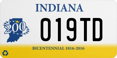 IN license plate 019TD