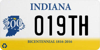 IN license plate 019TH