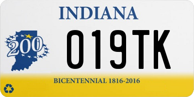 IN license plate 019TK