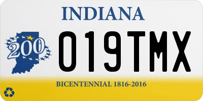 IN license plate 019TMX