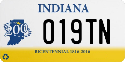 IN license plate 019TN