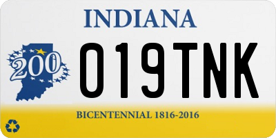 IN license plate 019TNK