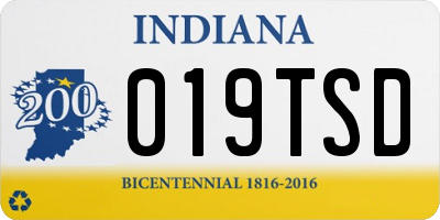 IN license plate 019TSD