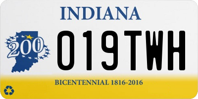 IN license plate 019TWH
