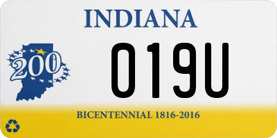 IN license plate 019U