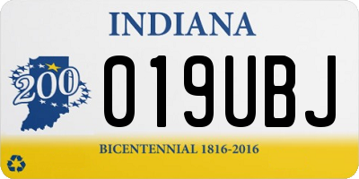 IN license plate 019UBJ