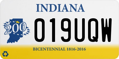 IN license plate 019UQW