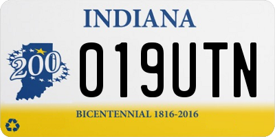 IN license plate 019UTN