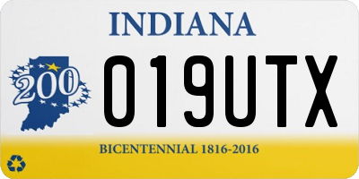 IN license plate 019UTX