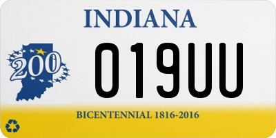 IN license plate 019UU