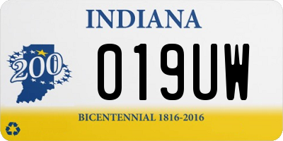 IN license plate 019UW