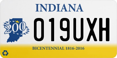 IN license plate 019UXH