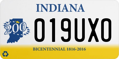 IN license plate 019UXO