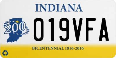 IN license plate 019VFA