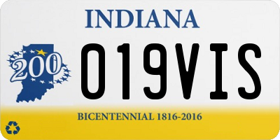 IN license plate 019VIS