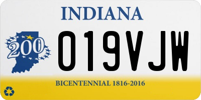 IN license plate 019VJW