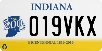 IN license plate 019VKX