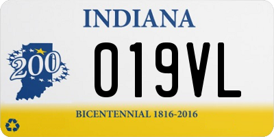 IN license plate 019VL