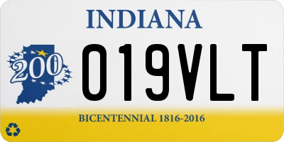 IN license plate 019VLT