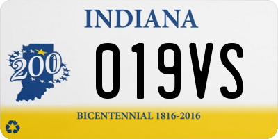 IN license plate 019VS